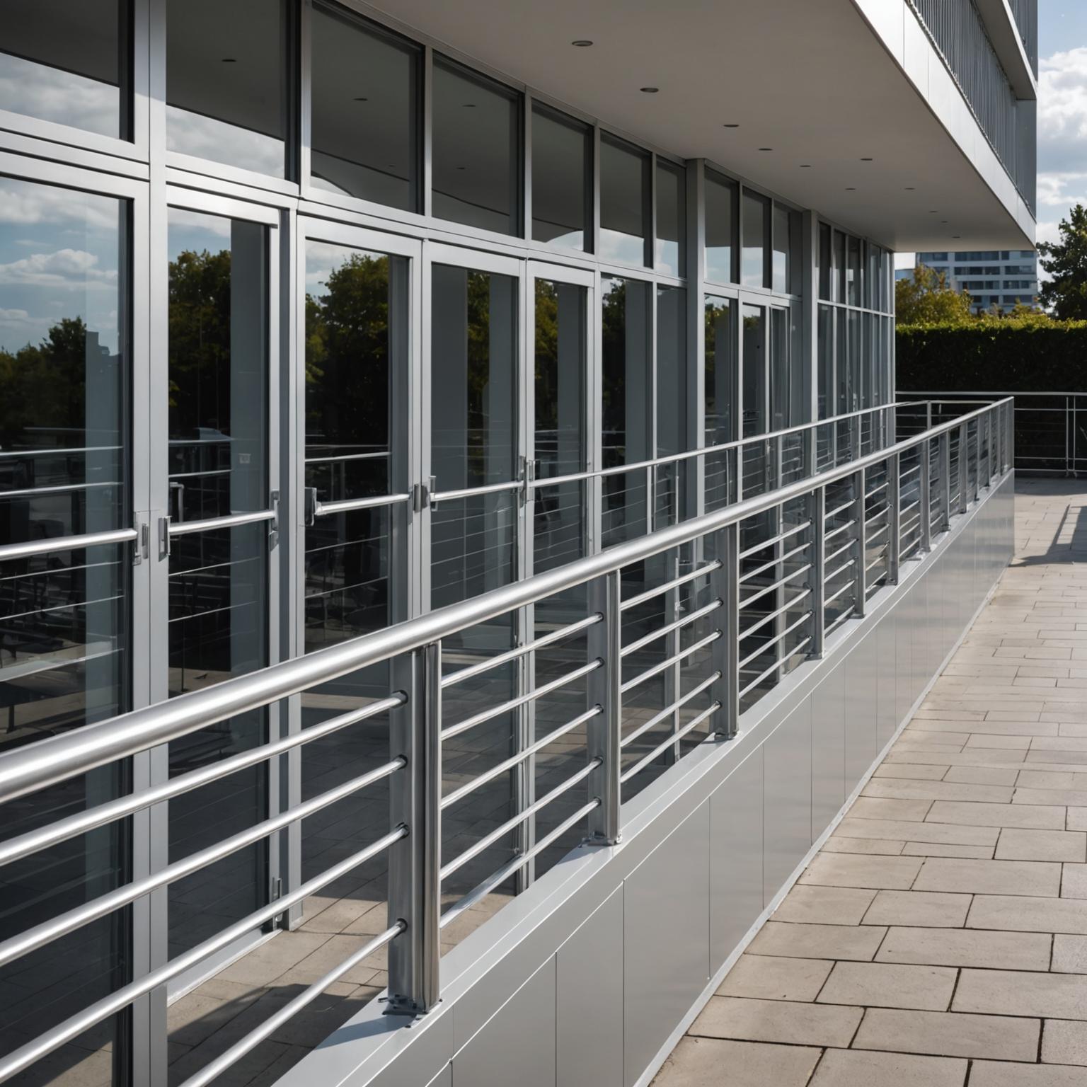 Aluminium balustrades and handrails finished and ready for installation